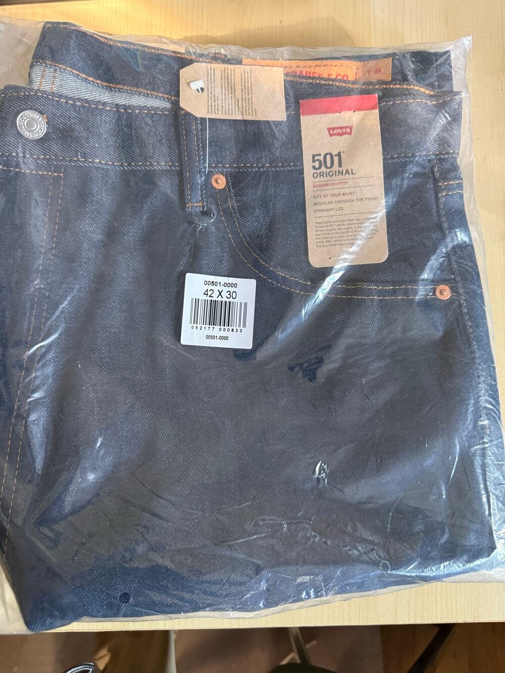 Levi's 501 Original Jeans — Size 42 x 30 — Brand New In Package